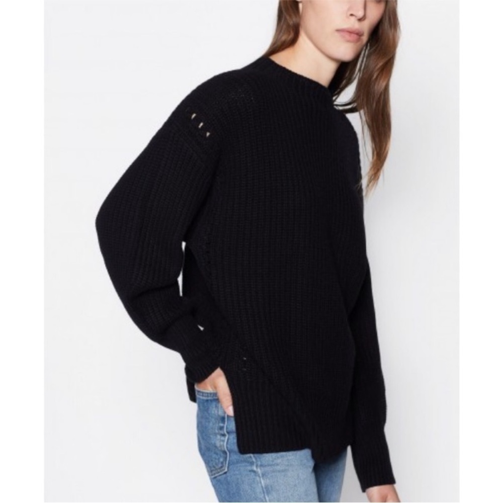 Equipment black funnel neck warm wool cashmere sweater small - Picture 2 of 9